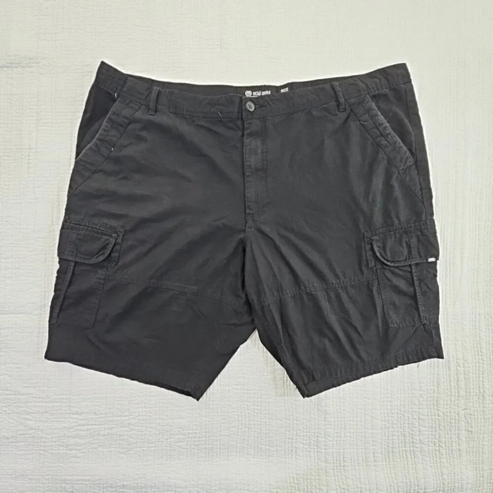 Ecko Unltd Shorts Men's 48B Black Cargo Baggy Streetwear Outdoor Utility Y2K EUC
